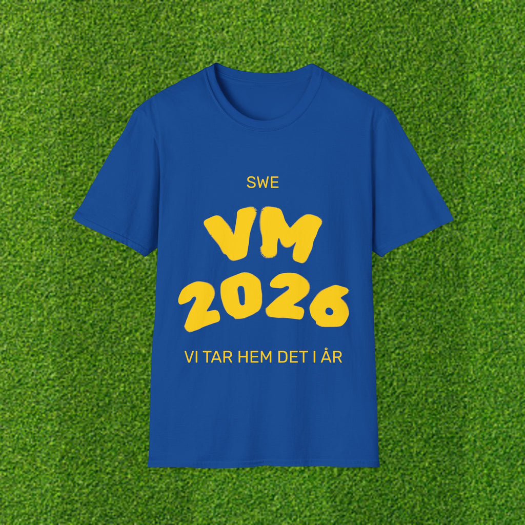 T-Shirt — VI TAR HEM DET I ÅR — SWE VM 2026 Blue & Yellow Soccer Tee