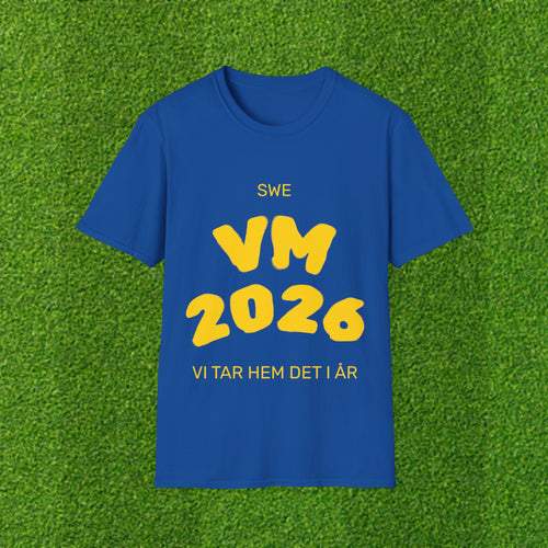 T-Shirt — VI TAR HEM DET I ÅR — SWE VM 2026 Blue & Yellow Soccer Tee